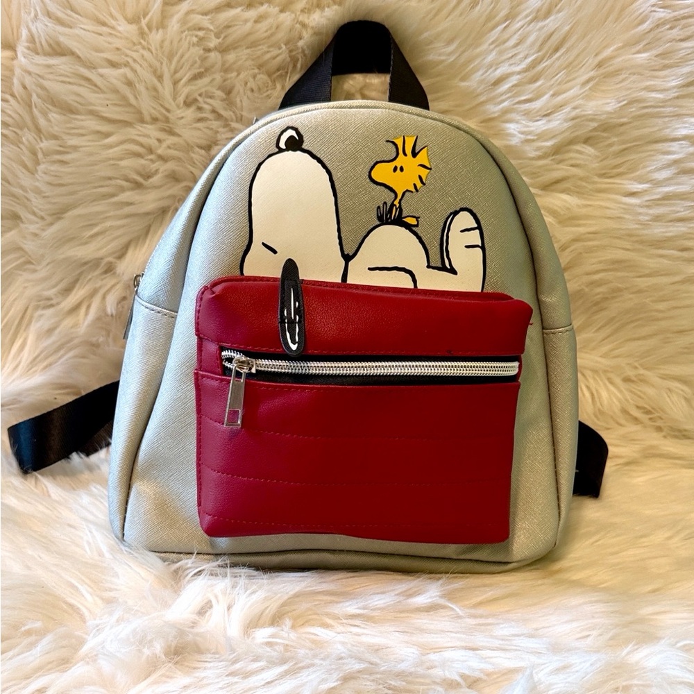NWT Snoopy Red and Silver Gray Mini Backpack by Peanuts.com